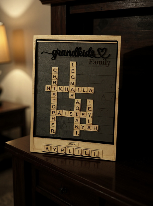 Custom Family Name Scrabble Frame