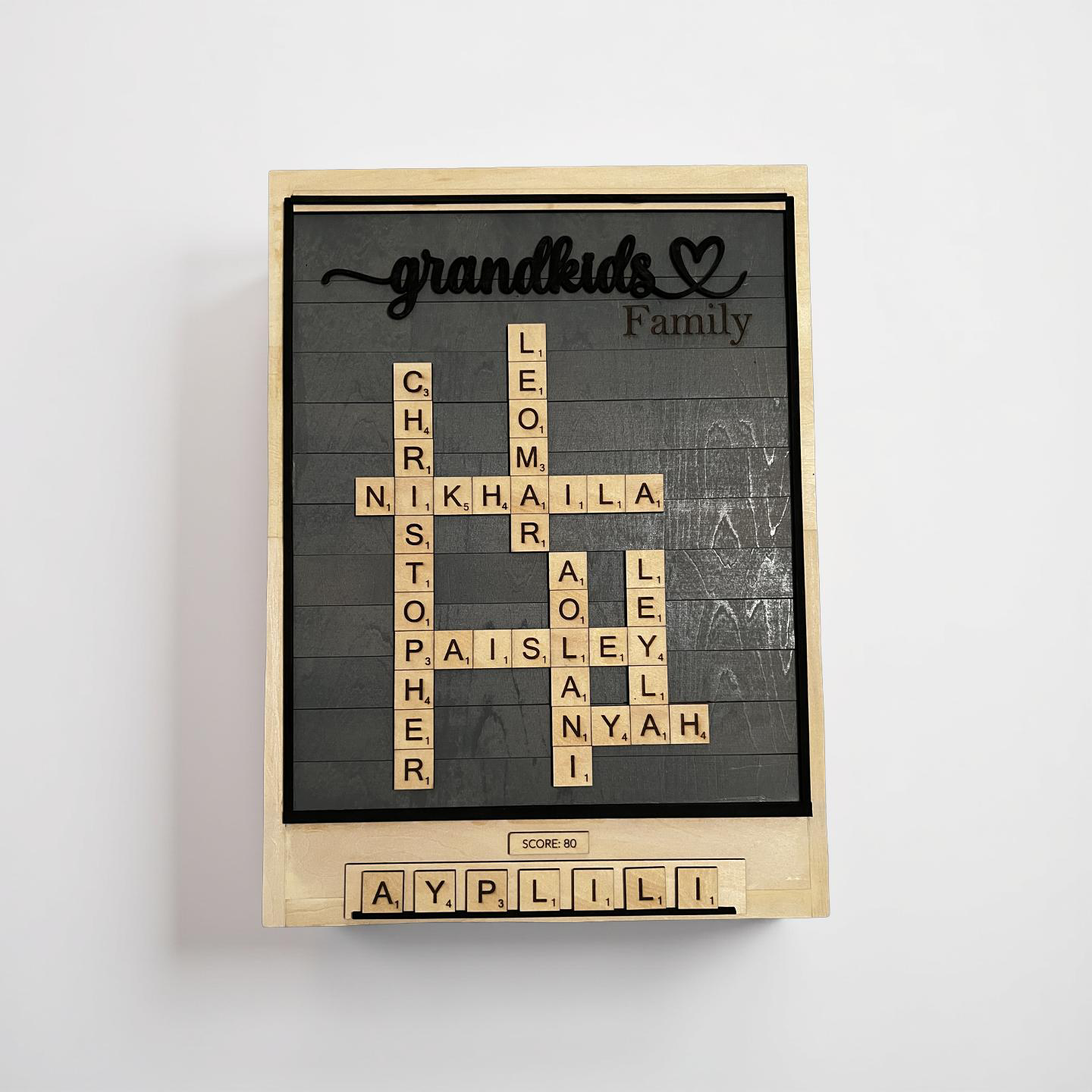 Custom Family Name Scrabble Frame