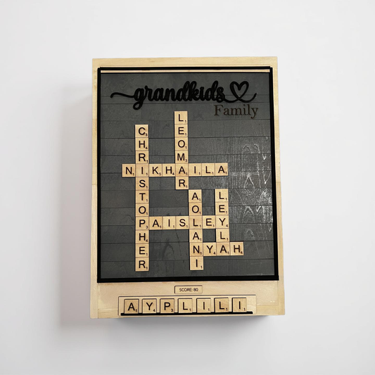 Custom Family Name Scrabble Frame